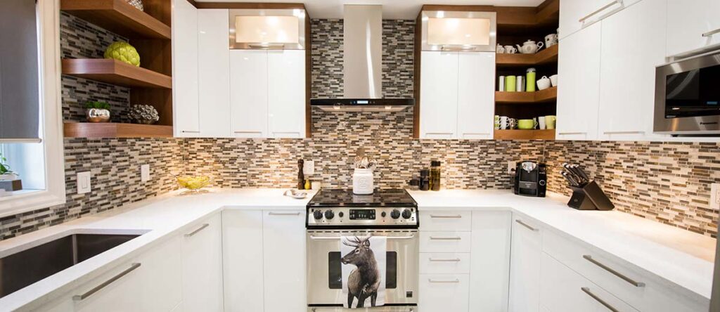 armoires de cuisine modernes blanches