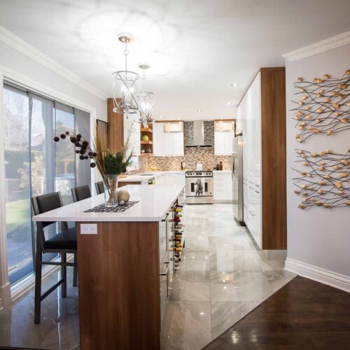 armoires en thermoplastique avec îlot