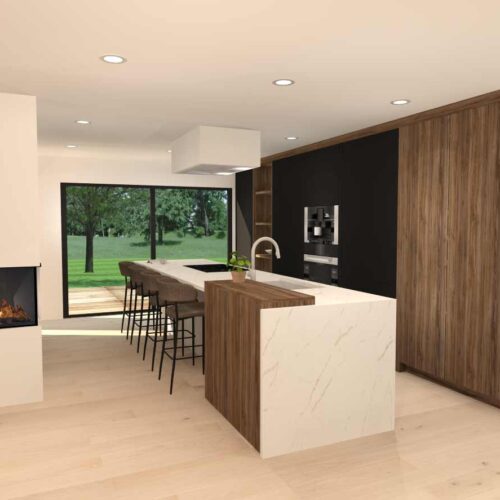 plan 3D d'armoires de cuisine