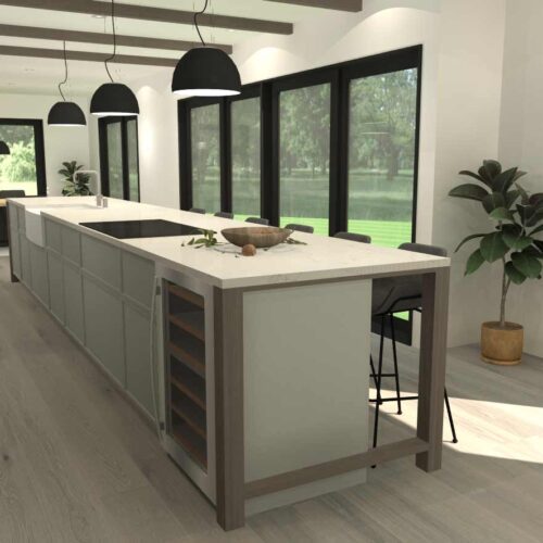 plan 3D d'armoires de cuisine