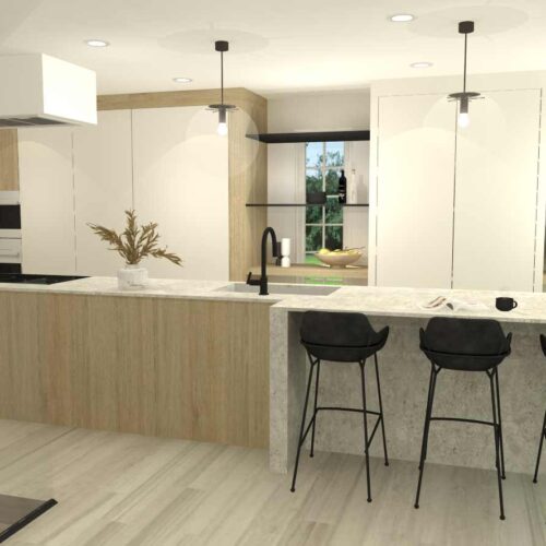 plan 3D d'armoires de cuisine